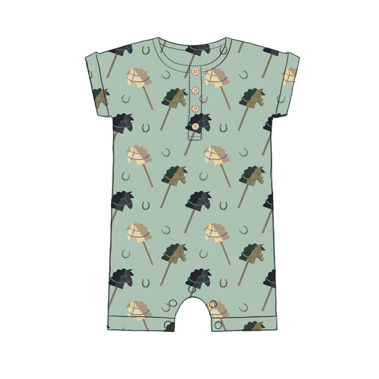 Horsin' Around in Sagebrush Henley Romper